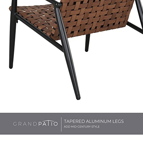 Brown 3 Pieces Wicker Patio Chairs Set with Side Table M884650