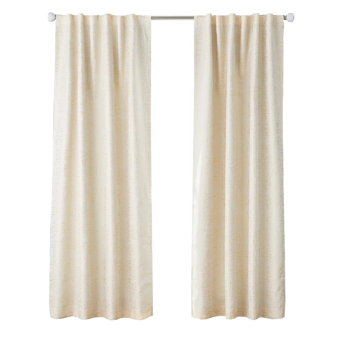Blackout Abstract Curtain Panel 50" x 84" Gold H5141