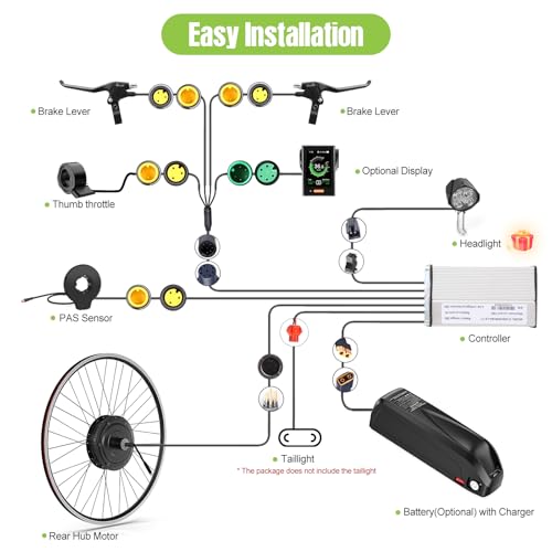48V 500W Front Hub Motor Electric Bike Conversion Kit with LCD Display B91114