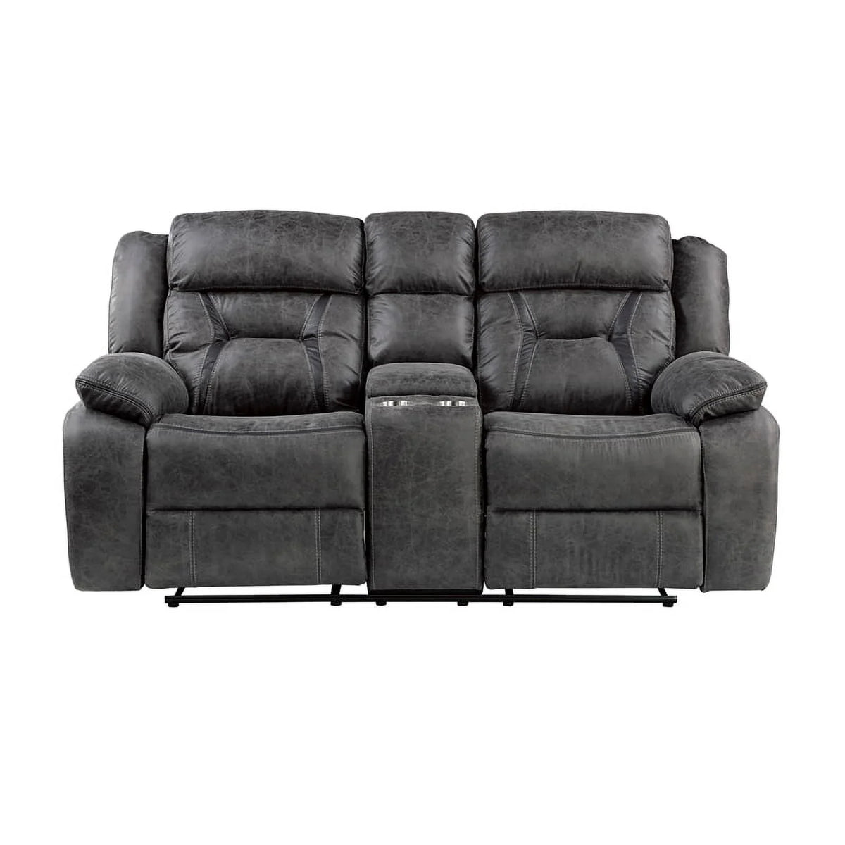Gray Microfiber 2-Piece Reclining Sofa Set C882