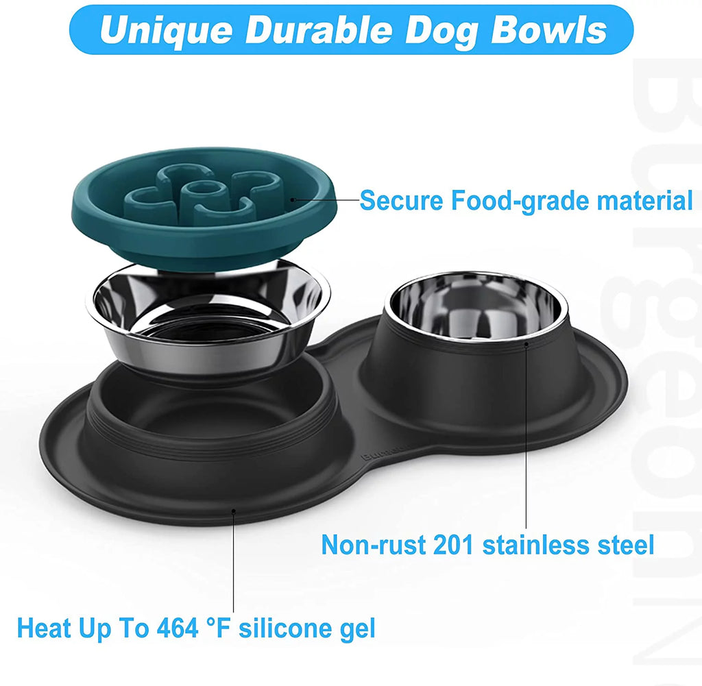 27oz Stainless Steel Slow Feeder Dog Bowl R5601