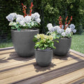 Gray Fiber Clay Tapered Planters 3-Pack J91520