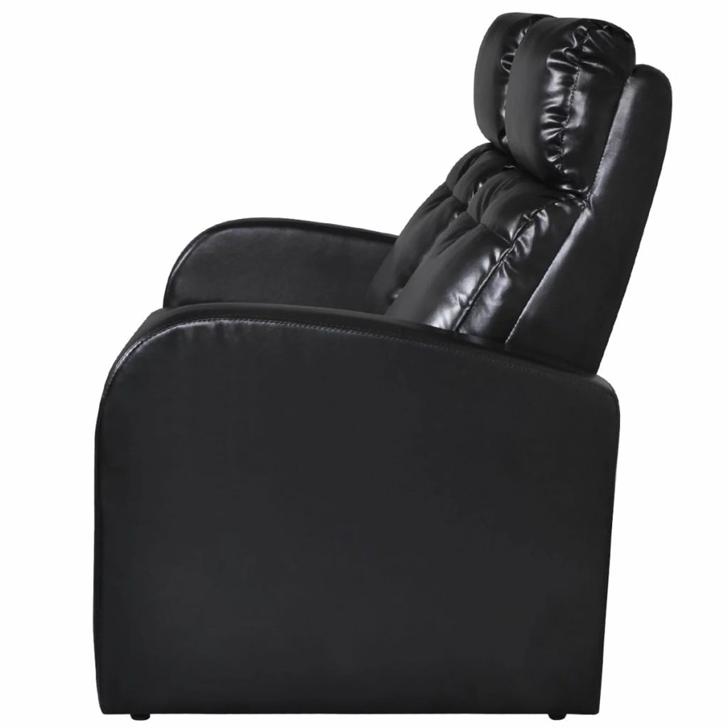 Black Faux Leather 2-Seater Recliner Sofa E6110