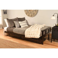 Espresso Storage Wood Futon with Gray Mattress C688902