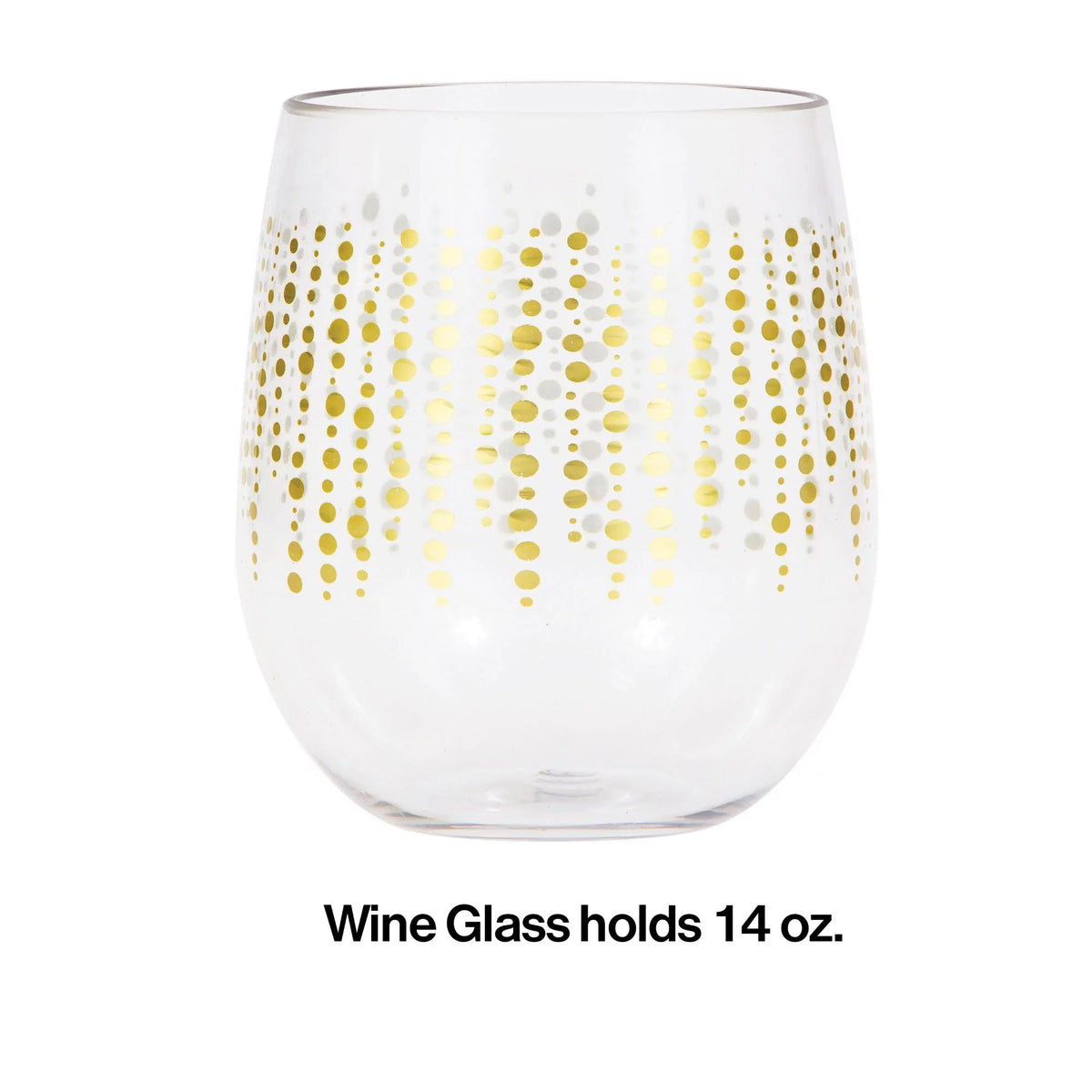 Pack of 6 Clear and Gold Stemless Wine Glasses B5742