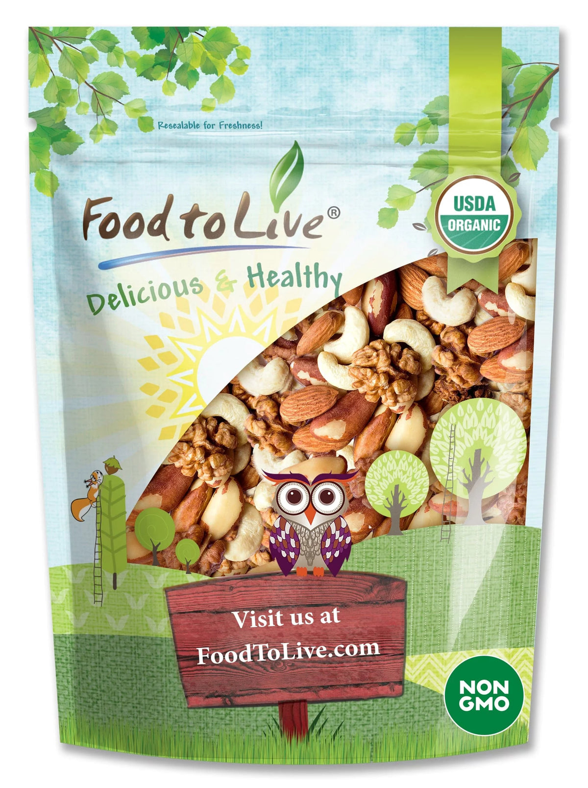 Certified Organic Mixed Raw Nuts 4 Pounds T2722