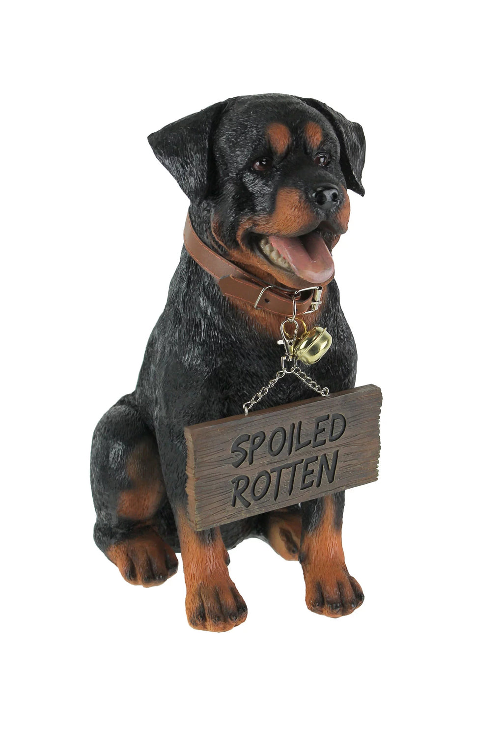 Rottweiler Indoor Outdoor Statue with Reversible Message Sign F4820