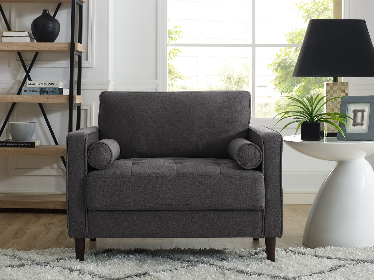 Navy Blue Fabric Lounge Chair O580763
